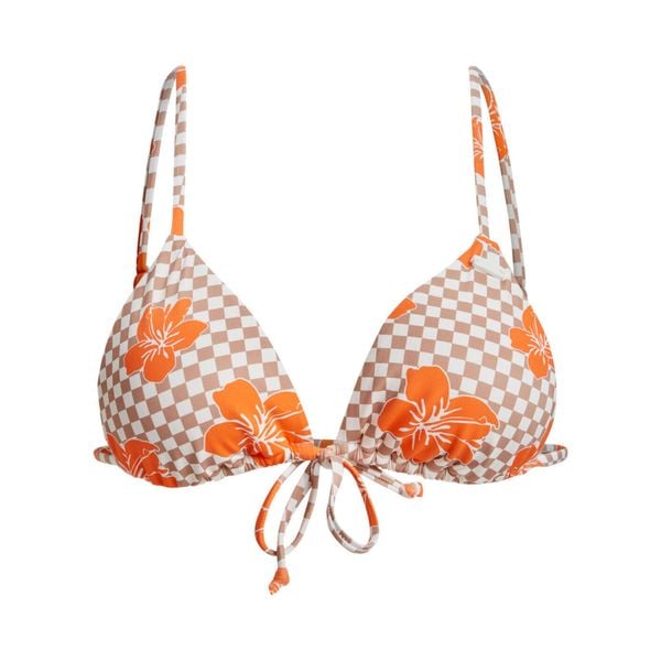 Trójkątny stanik bikini dla Kobiety MINI HULA STRAPPY TRI Brązowy. Brązowe bikini Roxy, bez wzorów, z elastanu. Za 159,99 zł.