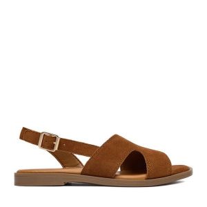 Sandały Lasocki. Brązowe sandały Lasocki, bez wzorów, bez obcasa, na płaskiej podeszwie, bez zapięcia. Za 139,99 zł.