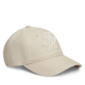 Czapka z daszkiem Tommy Hilfiger. Brązowe czapki TOMMY HILFIGER, bez wzorów. Za 140,99 zł.