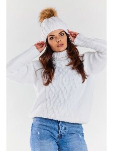 Awama Czapka w kolorze białym rozmiar: onesize. Białe czapki Awama, bez wzorów, z materiału. Za 99,99 zł.