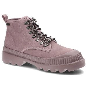 Fioletowe Botki Big Star Damskie Wygodne Buty. Fioletowe botki Big Star, bez wzorów, z zamszu, bez obcasa, bez zapięcia. Za 249,00 zł.