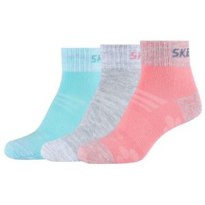 Skarpetki sportowe damskie 3PPK Wm Mesh Ventilation Quarter Socks. Skarpetki Skechers, bez wzorów, z bawełny. Za 29,99 zł.