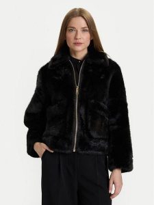Rinascimento Futro CFC0122227003 Czarny Regular Fit. Czarne płaszcze Rinascimento, l, bez wzorów, z futra, bez kaptura. Za 659,99 zł.