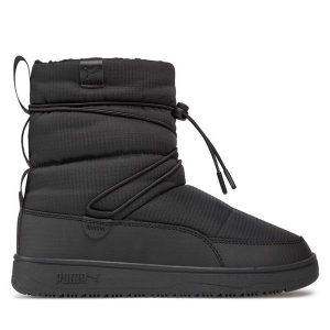 Śniegowce Puma. Czarne buty zimowe Puma, bez obcasa, bez zapięcia. Za 299,99 zł.