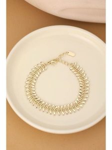 Atelier MIU Pozłacana bransoletka z elementami ozdobnymi rozmiar: onesize. Żółte bransoletki Atelier MIU, pozłacane. Za 39,99 zł.