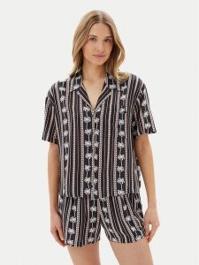 Volcom Koszula Sun Stunner B0412500 Czarny Boxy Fit. Czarne koszule Volcom, xs, bez wzorów, z wiskozy, bez kołnierzyka, bez ramiączek. Za 159,99 zł.