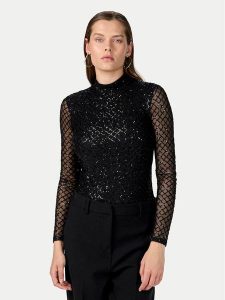 YAS Body Siro 26035482 Czarny Slim Fit. Czarne body i gorsety YAS, bez wzorów, z syntetyku. Za 179,99 zł.