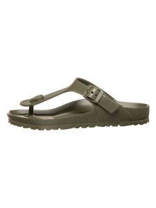 Birkenstock Japonki "Gizeh" w kolorze khaki rozmiar: 38. Brązowe klapki Birkenstock, bez wzorów, z otwartym noskiem, bez obcasa. Za 131,12 zł.
