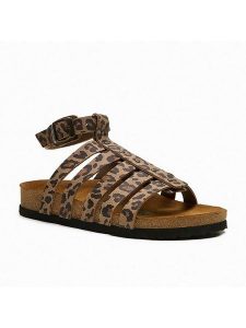 Comfortfusse Skórzane sandały "Ares" w kolorze jasnobrązowo-czarnym rozmiar: 39. Brązowe sandały Comfortfüße, bez wzorów, z otwartym noskiem, bez obcasa, bez zapięcia. Za 252,99 zł.
