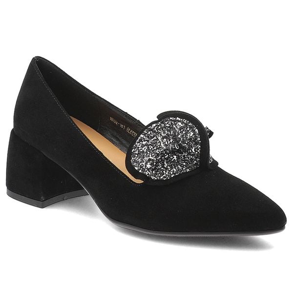 Czarne Czółenka S.Barski Eleganckie Buty Damskie Z Broszką. Czarne czółenka S.BARSKI, bez wzorów, bez obcasa, na obcasie, bez zapięcia. Za 254,99 zł.