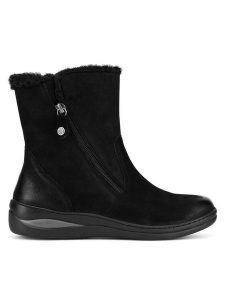 Go Soft Botki WI23-LIPARI-11 Czarny. Czarne botki Go Soft, bez wzorów, z materiału, bez obcasa, na płaskiej podeszwie, bez zapięcia. Za 269,99 zł.