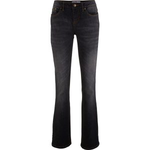 Dżinsy ze stretchem BOOTCUT, mid waist. Niebieskie jeansy bonprix, bez wzorów, z jeansu. Za 84,99 zł.