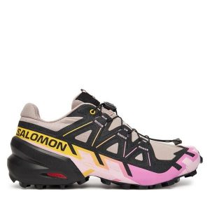 Buty do biegania Salomon. Brązowe buty sportowe Salomon, bez wzorów, bez zapięcia, do biegania, salomon speedcross. Za 469,99 zł.