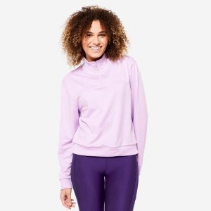 Bluza damska Domyos fitness. Czarne bluzy DOMYOS, l, bez wzorów, z elastanu, bez kaptura. Za 69,99 zł.