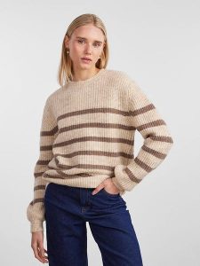 Pieces Sweter w kolorze beżowym rozmiar: XS. Brązowe swetry oversize Pieces, xs, bez wzorów, z wełny, bez ramiączek. Za 61,75 zł.
