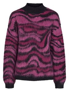 Pieces Sweter w kolorze różowo-czarnym rozmiar: XS. Czarne swetry oversize Pieces, xs, bez wzorów, z wełny, bez ramiączek. Za 65,85 zł.