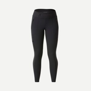 Legginsy trekkingowe damskie Forclaz Travel 500. Czarne legginsy SIMOND, bez wzorów, z elastanu. Za 159,99 zł.