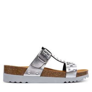 Klapki Scholl. Szare klapki Scholl, bez wzorów, bez obcasa. Za 374,99 zł.