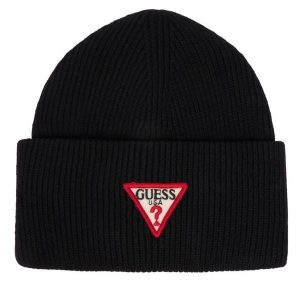 Czapka Guess. Czarne czapki Guess, z aplikacjami. Za 139,99 zł.
