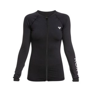 Koszulka rash vest z zamkiem i długim rękawem dla Kobiety NEW ESSENTIALS Czarny. Brązowe bikini Roxy, bez wzorów, z dzianiny. Za 169,99 zł.