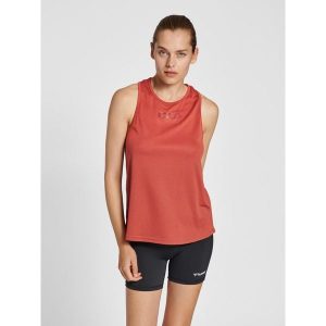 Damski tank top Hummel TE Tola. Czerwone topy Hummel, xl, bez wzorów, sportowe, bez kołnierzyka, bez ramiączek. Za 111,00 zł.