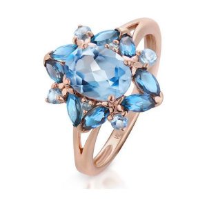 Wyjątkowy Srebrny Pierścionek - srebro 925, Topaz sky blue,topaz swiss blue. Pierścionki marki W.KRUK. Za 599,00 zł.