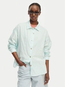 Roxy Koszula Morning Shine Stripe ERJWT03747 Niebieski jasny Loose Fit. Niebieskie koszule Roxy, xs, bez wzorów, z bawełny, bez kołnierzyka, bez ramiączek. Za 279,99 zł.