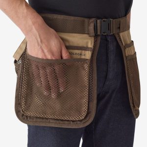 Pas Ball Trap Clay 100. Brązowe rękawiczki SOLOGNAC, bez wzorów, z materiału. Za 119,99 zł.