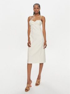 Samsøe Samsøe Sukienka jeansowa Salima F24100067 Écru Slim Fit. Sukienki Samsøe & Samsøe, xl, bez wzorów, z bawełny, bez kołnierzyka, bez ramiączek. Za 659,00 zł.