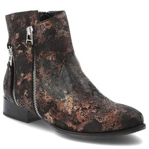 Brązowe Botki Maciejka Eleganckie Obuwie Damskie. Brązowe botki Maciejka, na zimę, bez wzorów, z jeansu, bez obcasa, na obcasie, bez zapięcia. Za 501,99 zł.