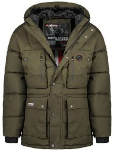 ANAPURNA Parka "Albertana" w kolorze khaki rozmiar: L. Brązowe płaszcze ANAPURNA, l, z aplikacjami, bez kaptura. Za 263,53 zł.