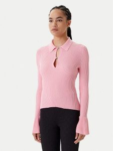 HUGO Sweter Sharro 50542608 Różowy Slim Fit. Czerwone swetry klasyczne Hugo, xl, z wiskozy, bez kołnierzyka. Za 509,99 zł.