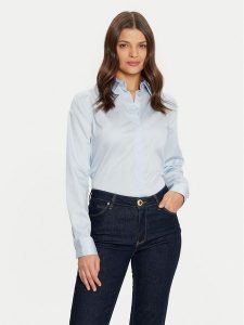 Guess Koszula W5RH31 WAF10 Błękitny Regular Fit. Niebieskie koszule Guess, m, z aplikacjami, z bawełny, bez kołnierzyka, bez ramiączek. Za 219,99 zł.