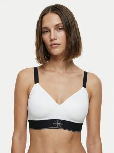 Calvin Klein Underwear Biustonosz top LV00QF8877 Biały. Białe biustonosze Calvin Klein Underwear, bez wzorów, z syntetyku. Za 169,99 zł.