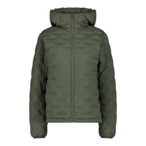 Damska kurtka z kapturem CMP. Zielone kurtki sportowe CMP, na zimę, bez wzorów, z puchu, z kapturem, narciarskie. Za 588,50 zł.