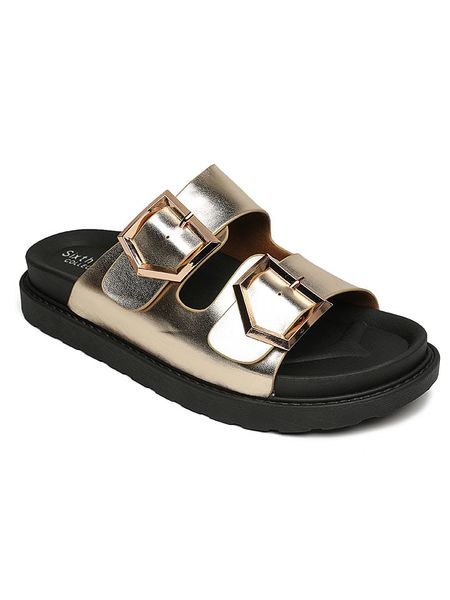 Sixth Sens Klapki w kolorze złoto-czarnym rozmiar: 36. Czarne klapki Sixth Sens, bez wzorów, z otwartym noskiem, bez obcasa. Za 83,42 zł.