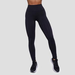 Legginsy damskie functional training z wysokim stanem czarne FIT. Czarne legginsy GYMBEAM, bez wzorów, z elastanu, z podwyższonym stanem. Za 112,90 zł.