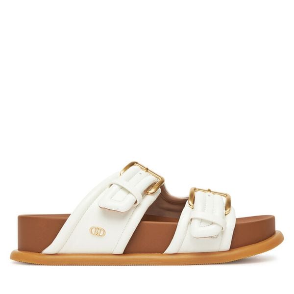 Klapki Liu Jo. Białe klapki Liu Jo, bez wzorów, bez obcasa. Za 269,99 zł.