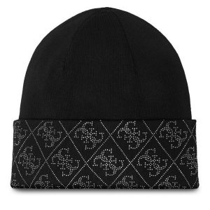 Czapka Guess. Czarne czapki Guess, z aplikacjami. Za 139,99 zł.