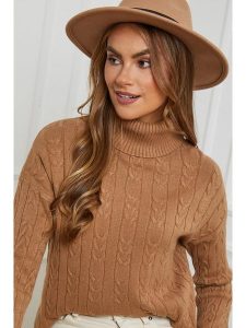 Soft Cashmere Golf w kolorze jasnobrązowym rozmiar: 38/40. Brązowe golfy Soft Cashmere, bez wzorów, z kaszmiru. Za 157,35 zł.