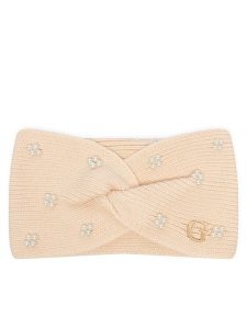 Guess Opaska AW5637 VIS01 Beżowy jasny. Brązowe rękawiczki Guess, z aplikacjami, z wiskozy. Za 114,99 zł.