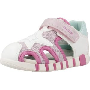 Sandały Geox Model B Sandal Iupidoo Gir Kolor Biały. Białe sandały Geox, bez wzorów, z syntetyku, bez obcasa, bez zapięcia. Za 179,99 zł.