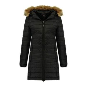 Kurtka zimowa damska Geographical Norway Clara. Czarne kurtki Geographical Norway, na zimę, xl, bez wzorów, z poliamidu, bez kaptura. W wyprzedaży za 279,00 zł.