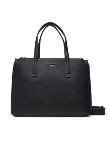 Calvin Klein Torebka Ck Must Tote Md LV04F3098G Czarny. Czarne torebki klasyczne Calvin Klein, bez wzorów, ze skóry, bez dodatków. Za 449,99 zł.
