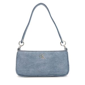 Torebka Calvin Klein. Niebieskie torebki klasyczne Calvin Klein, bez wzorów, z denimu, bez dodatków. Za 289,99 zł.