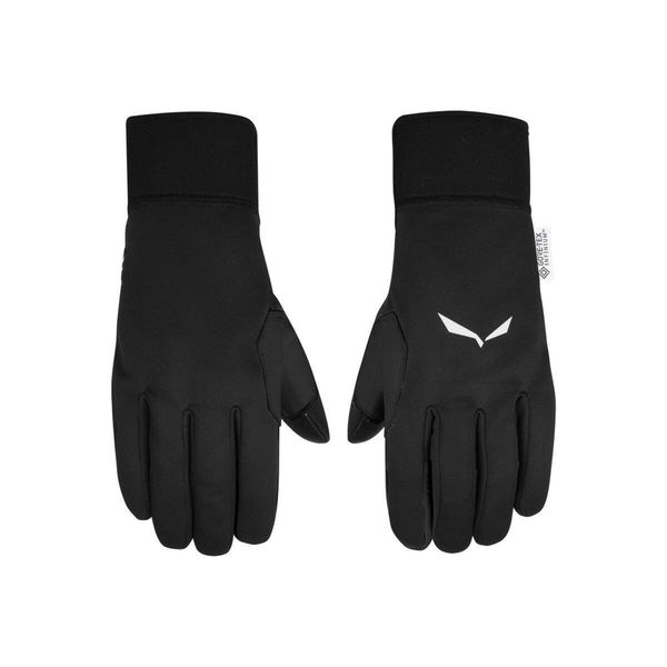 Rękawice softshell Sesvenna Ws Grip. Czarne rękawiczki Salewa, bez wzorów, z gore-texu. Za 320,35 zł.