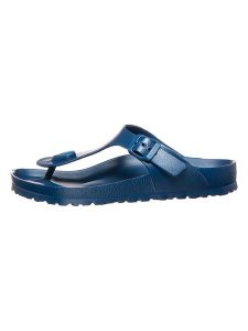 Birkenstock Japonki "Gizeh" w kolorze niebieskim rozmiar: 40. Niebieskie klapki Birkenstock, bez wzorów, z otwartym noskiem, bez obcasa. Za 130,81 zł.