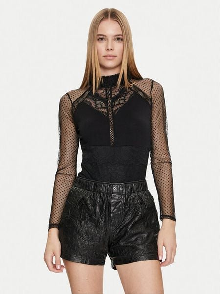 Morgan Body 241-TJULIE Czarny Slim Fit. Czarne body i gorsety Morgan, bez wzorów, z wiskozy. Za 219,99 zł.