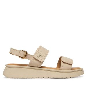 Sandały Tamaris. Białe sandały Tamaris, bez wzorów, bez obcasa, na płaskiej podeszwie, bez zapięcia. Za 369,99 zł.