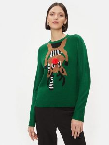 ONLY Sweter 15302956 Zielony Regular Fit. Zielone swetry klasyczne ONLY, l, z syntetyku, bez kołnierzyka. Za 129,99 zł.